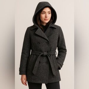 Craft & Barrel Women’s Textured Peacoat Jacket – Size Large